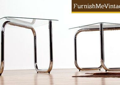 Pair of Vintage Tubular End Tables