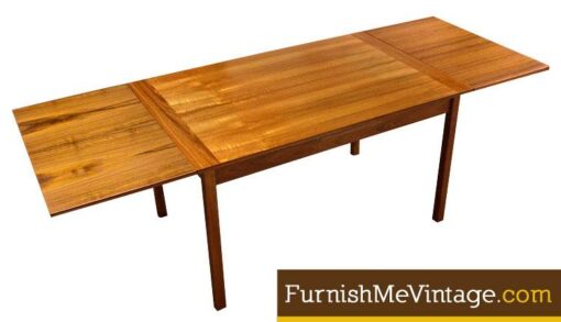 Refinished Draw Leaf Danish Teak Dining Table