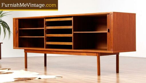 Restored Mid Century Modern Lovig Teak Credenza