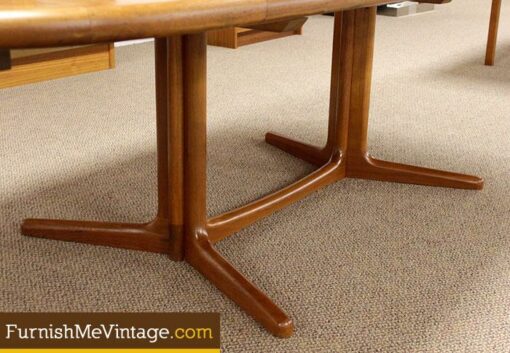 Long Oval Refinished Danish Teak Dining Table