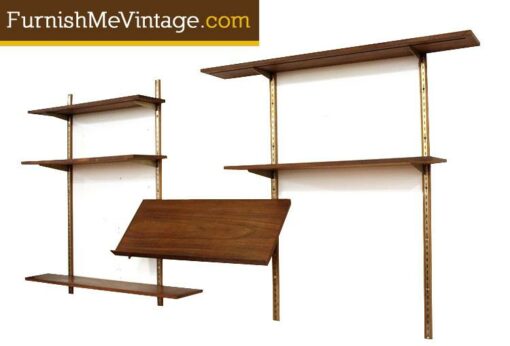 Mid Century Modern Wall Mounted Shelving System