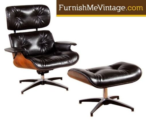 Restored Vintage Eames Style Chair with Ottoman