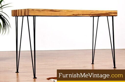 Contemporary Exotic Bamboo Console Table with Hairpin Legs