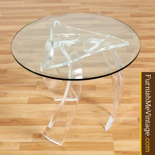Pair of Haziza Lucite Cyclone End Tables