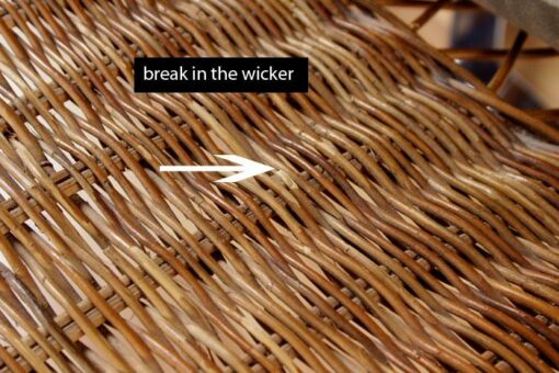 Studio Created Hanging Wicker and Chrome Chaise