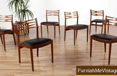 Set of 6 Mid Century Modern Vamo Sonderborg Chairs