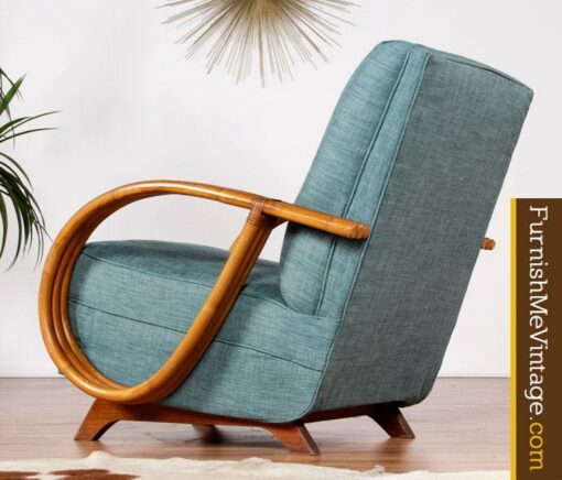 Restored Mid Century Modern Rattan Rocking Chair