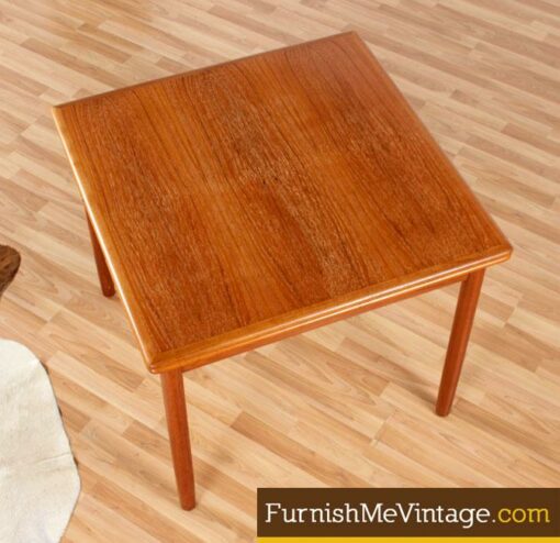 Refinished Expanding Square Danish Teak Table