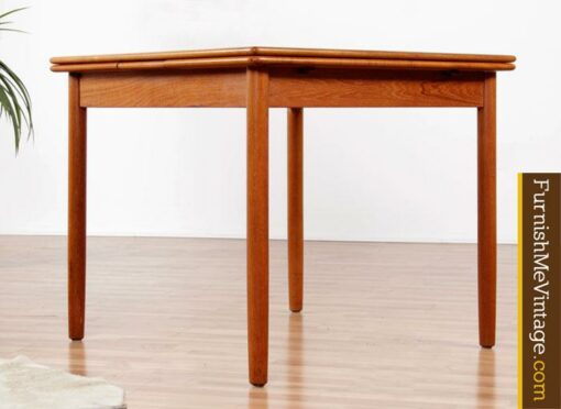 Refinished Expanding Square Danish Teak Table