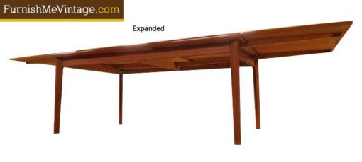 Expanding Mid Century Modern Teak Draw Leaf Table