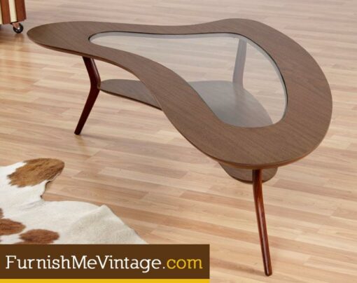 Two Tier Mid Century Modern Amoeba Coffee Table