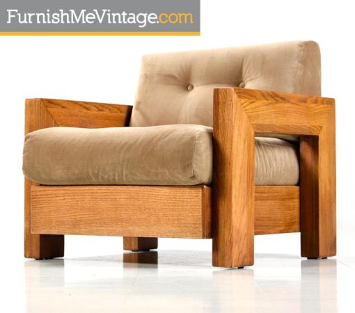 Restored Vintage Modernist Oak Lounge Chair