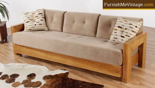 Restored Vintage Modernist Oak Sofa