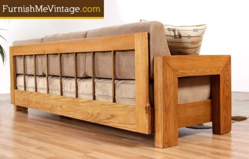 Restored Vintage Modernist Oak Sofa