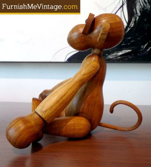 Mid Century Modern Zoo-Line Wooden Monkey