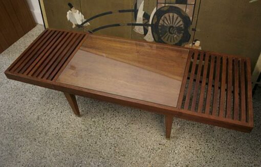 Slat Bench Coffee Table Mid Century Modern Retro