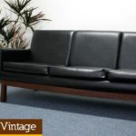 Vintage Black Vinyl Couch Mid Century Modern