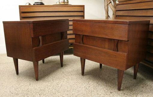2 American of Martinsville Nightstands Dark Walnut