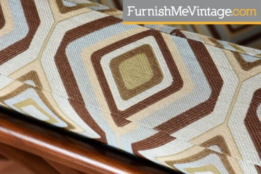 Restored Mid Century Modern Patterned Chair with Ottoman