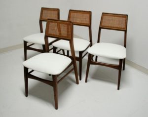 4 Vintage Mid Century Modern Jens Risom Style Dining Chairs