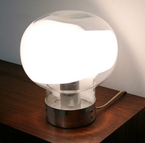 Mid Century Modern European Glass Globe Table Lamp