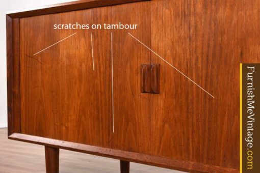 Vintage Tambour Door Danish Teak Credenza