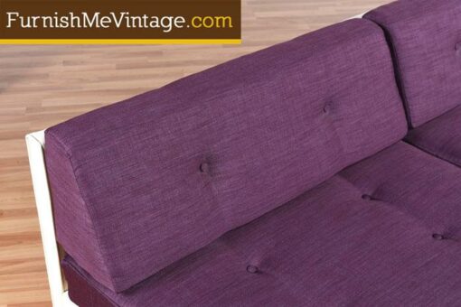 Restored Purple and White Mid Century Sofa