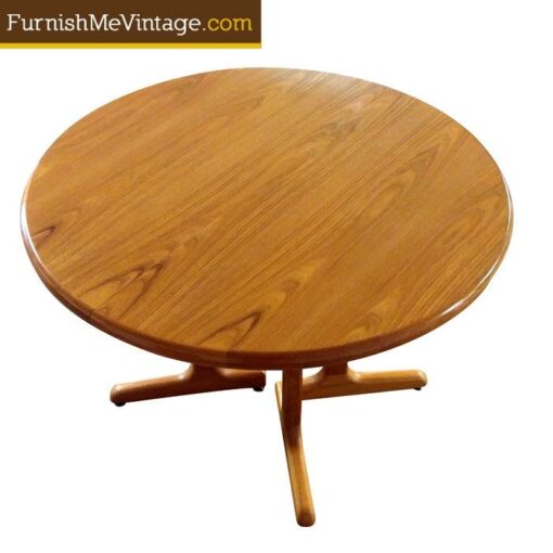 Restored Vintage Circle To Oval Danish Teak Table