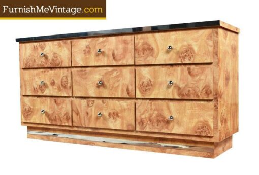 Vintage Glam Laminated Burl Dresser