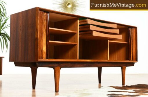 Restored Bernhard Pedersen Danish Rosewood Credenza