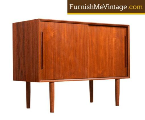 Restored Small Vintage Danish Teak Credenza