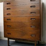 Danish Style Vintage Walnut High Boy Dresser