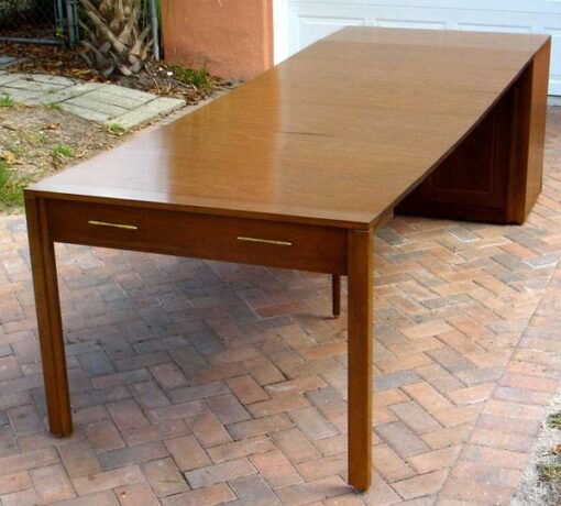 Vintage Dining Table that Stows Away Into a Hutch