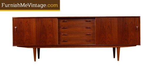 Stunning refinished mid century modern Danish teak credenza