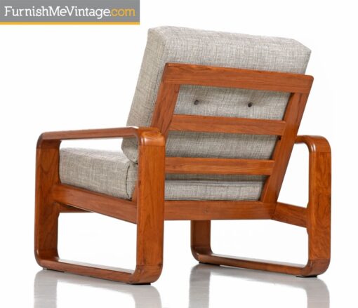 Vintage Solid Teak Gray Arm Chair