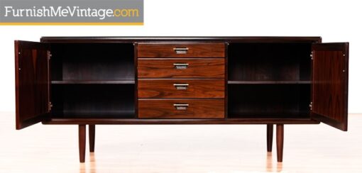 Restored Vintage Scandinavian Rosewood Credenza