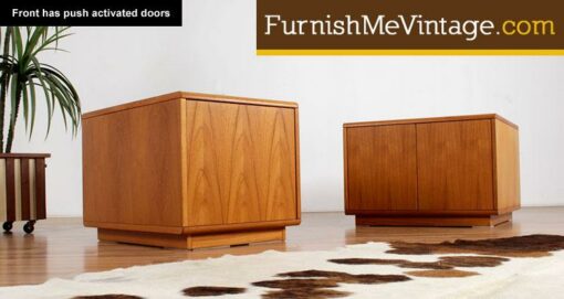 Pair of Vintage Danish Teak Cabinet End Tables