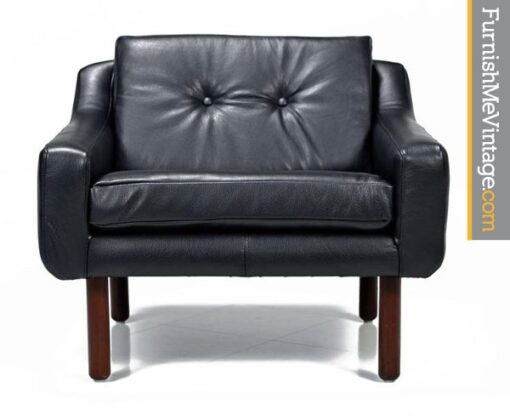 borge mogensen,black leather,lounge chairs,mid-century modern,