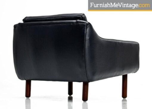 borge mogensen,black leather,lounge chairs,mid-century modern,