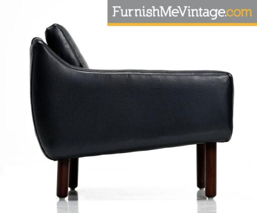 borge mogensen,black leather,lounge chairs,mid-century modern,