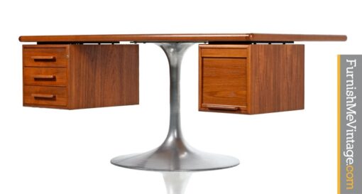 Bespoke Teak Executive Desk on Pedestal Base