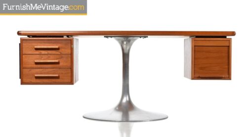 Bespoke Teak Executive Desk on Pedestal Base