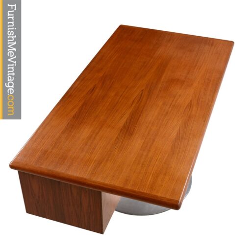Bespoke Teak Executive Desk on Pedestal Base