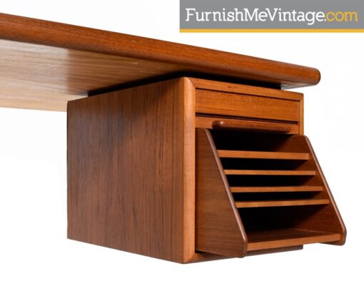 Bespoke Teak Executive Desk on Pedestal Base