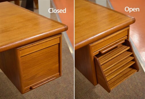 Bespoke Teak Executive Desk on Pedestal Base