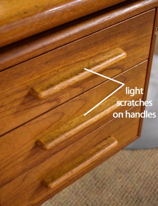 Bespoke Teak Executive Desk on Pedestal Base