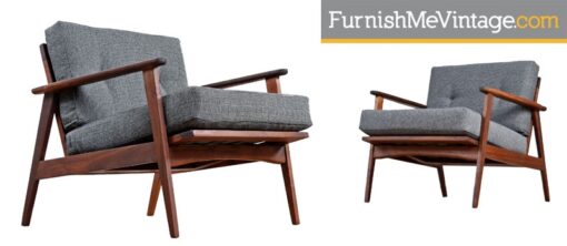 Pair of Restored Mid Century Modern Petite Arm Chairs