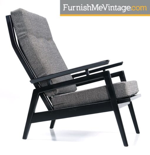 Restored Black Mid Century Modern Arm Chair