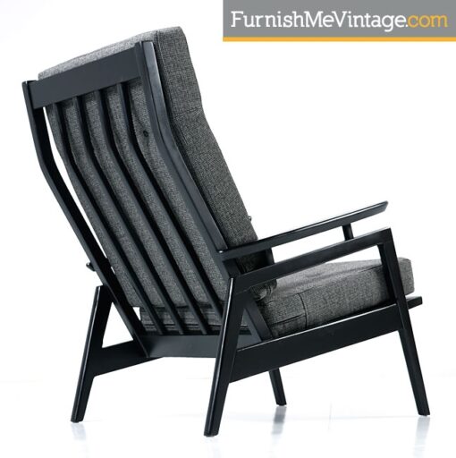 Restored Black Mid Century Modern Arm Chair