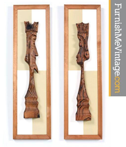 Pair of Vintage Witco King and Queen Wall Hangings